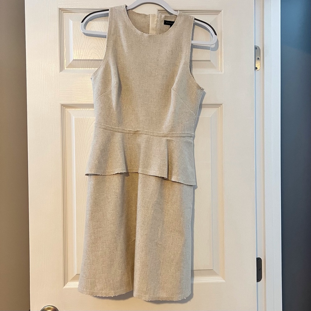 Banana Republic linen peplum dress